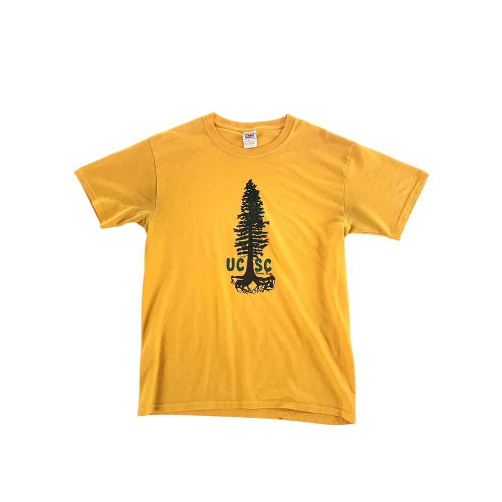 Vintage Jerzees UCSC Banana Slugs T-Shirt Womens XL Yellow UC Santa Cruz Graphic